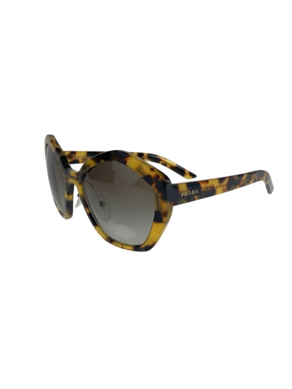 Prada Marble Pattern Brown Yellow Acetate Sunglasses Eyewear